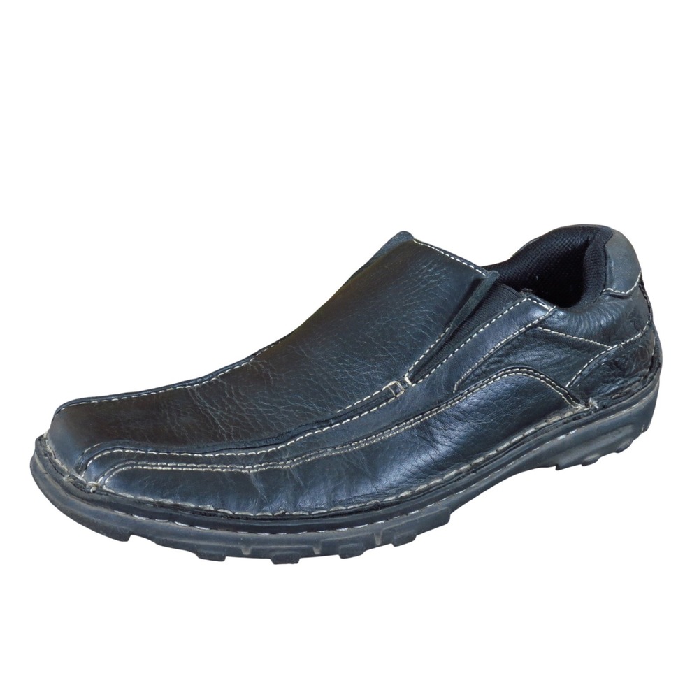 Steve Madden Maddox Mens Slip On Loafer Shoes Size 12 Work Office Black Leather